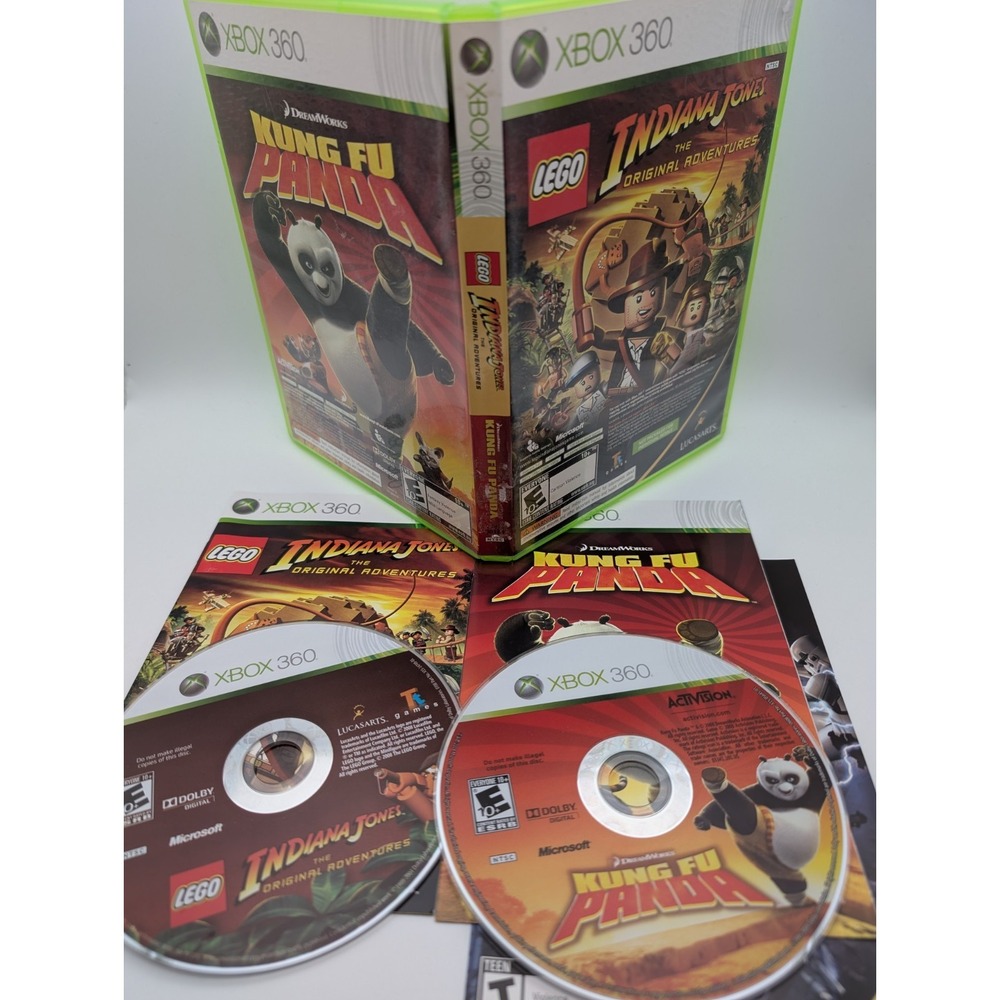 LEGO Indiana Jones and Kung Fu Panda Dual Pack (Microsoft Xbox 360) Complete